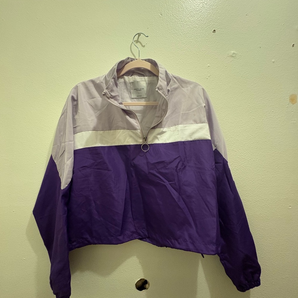 Angel Kiss Purple and White Bomber Jacket